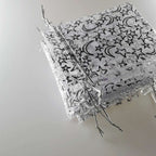 Organza Drawstring Bags Silver Star Moon Pattern 10x12cm 100pcs 4