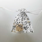 Organza Drawstring Bags Silver Star Moon Pattern 10x12cm 100pcs 3
