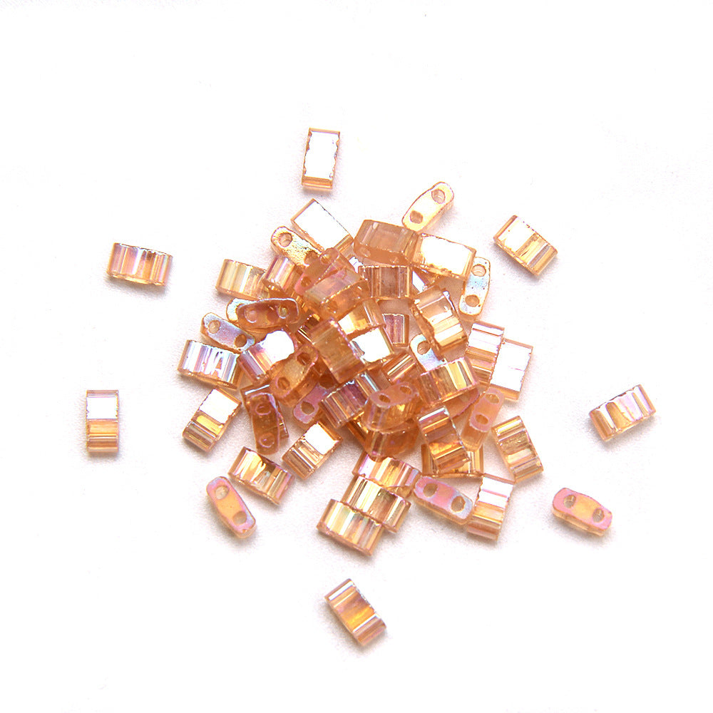 Electroplated Transparent Seed Glass Beads Rice Brick Style 200pcs 28