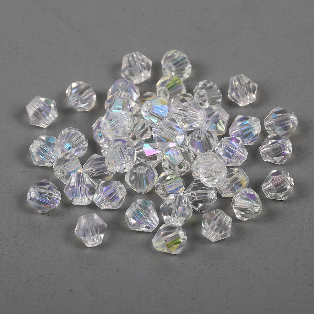 Diamond Seed Glass Beads 4mm Transparent Rainbow Shimmer 200pcs 7