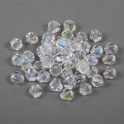 Diamond Seed Glass Beads 4mm Transparent Rainbow Shimmer 200pcs 7