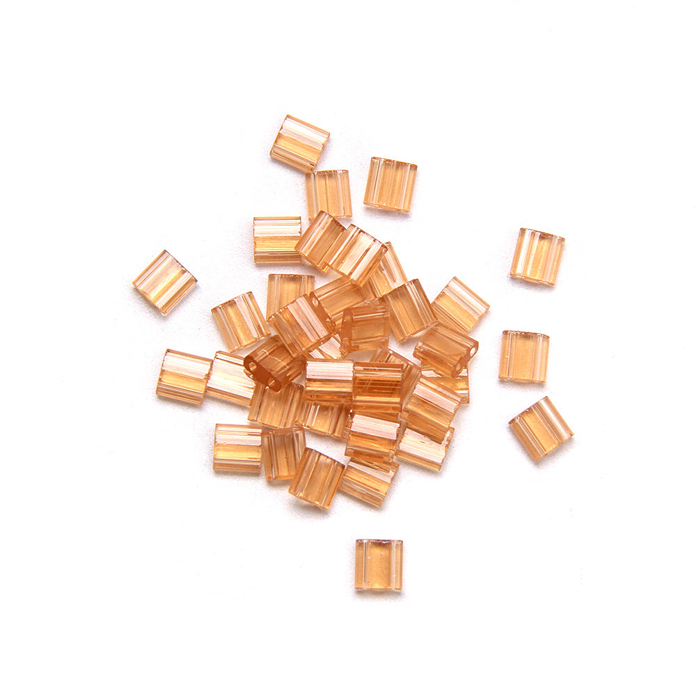 Electroplated Transparent Seed Glass Beads Rice Brick Style 200pcs 21