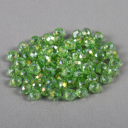 Faceted Glass Beads 8mm Transparent Multicolor 70pcs 7
