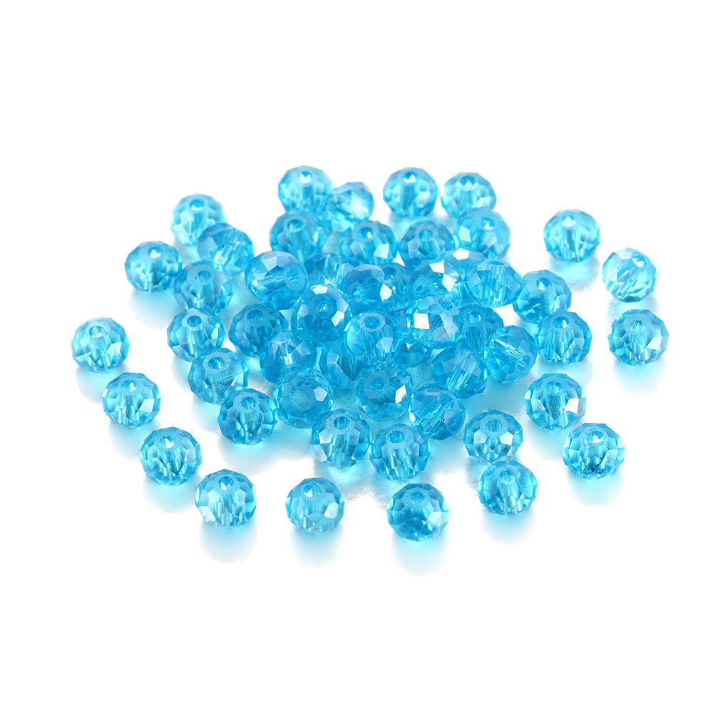 Faceted Glass Beads 8mm Transparent Multicolor 70pcs 9