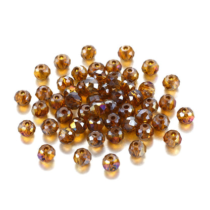 Faceted Glass Beads 8mm Transparent Multicolor 70pcs 10