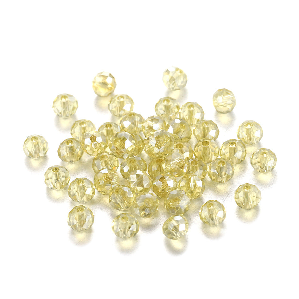 Faceted Glass Beads 8mm Transparent Multicolor 70pcs 8