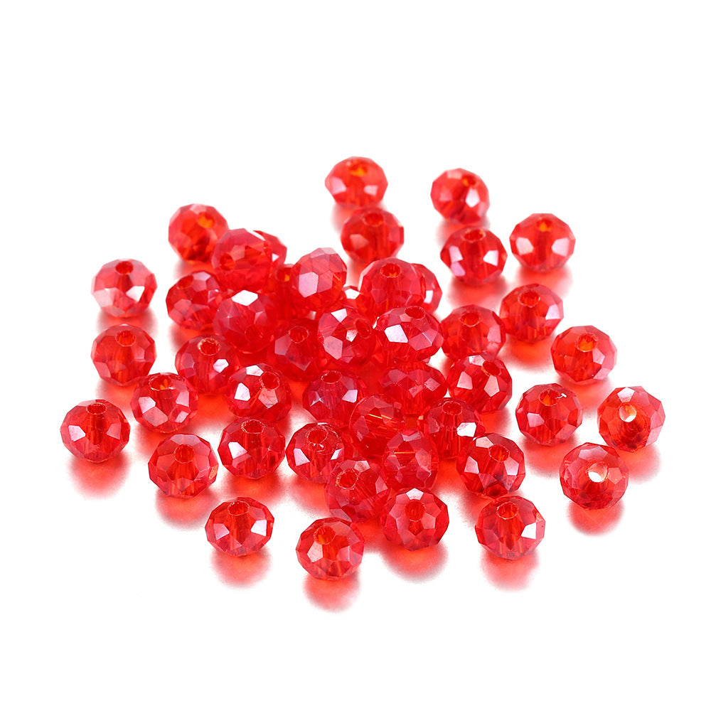 Faceted Glass Beads 8mm Transparent Multicolor 70pcs 18