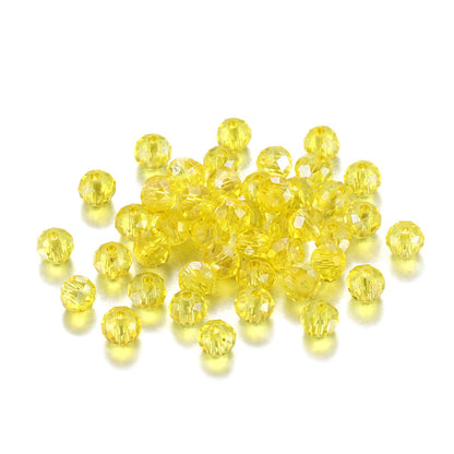 Faceted Glass Beads 8mm Transparent Multicolor 70pcs 19