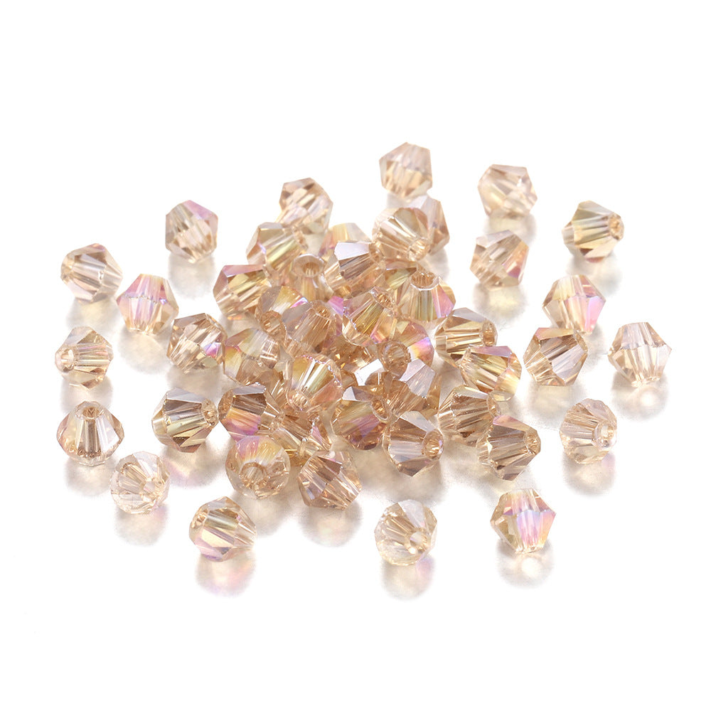 Diamond Seed Glass Beads 4mm Transparent Rainbow Shimmer 200pcs 12