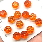 Czech Glass Beads Pumpkin 10mm Glossy Orange Gold 100pcs