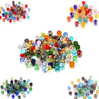 Faceted Glass Beads 8mm Transparent Multicolor 70pcs 2