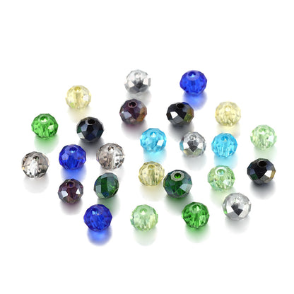 Faceted Glass Beads 8mm Transparent Multicolor 70pcs 5