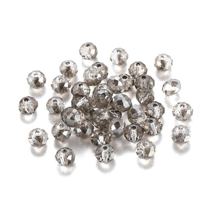 Faceted Glass Beads 8mm Transparent Multicolor 70pcs 11
