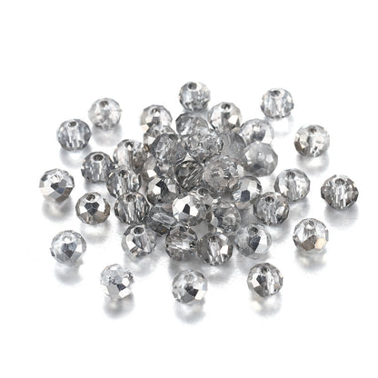Faceted Glass Beads 8mm Transparent Multicolor 70pcs 12