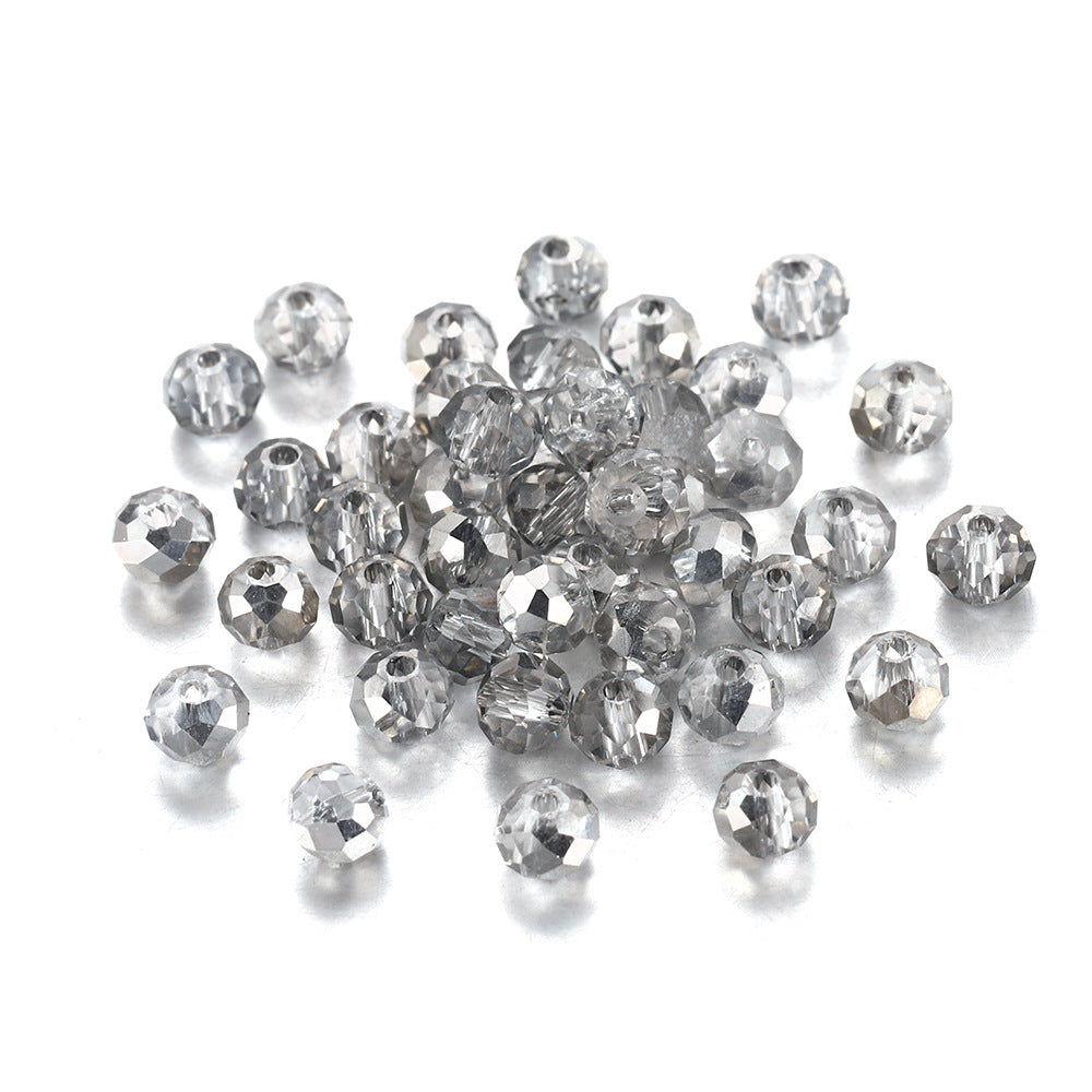 Faceted Glass Beads 8mm Transparent Multicolor 70pcs 12