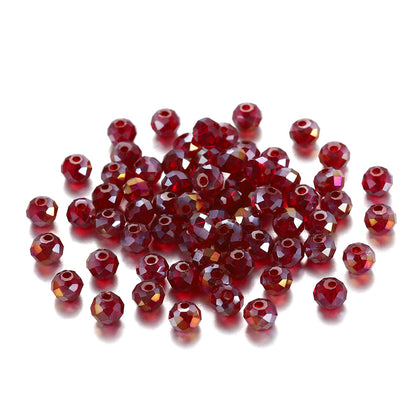 Faceted Glass Beads 8mm Transparent Multicolor 70pcs 14