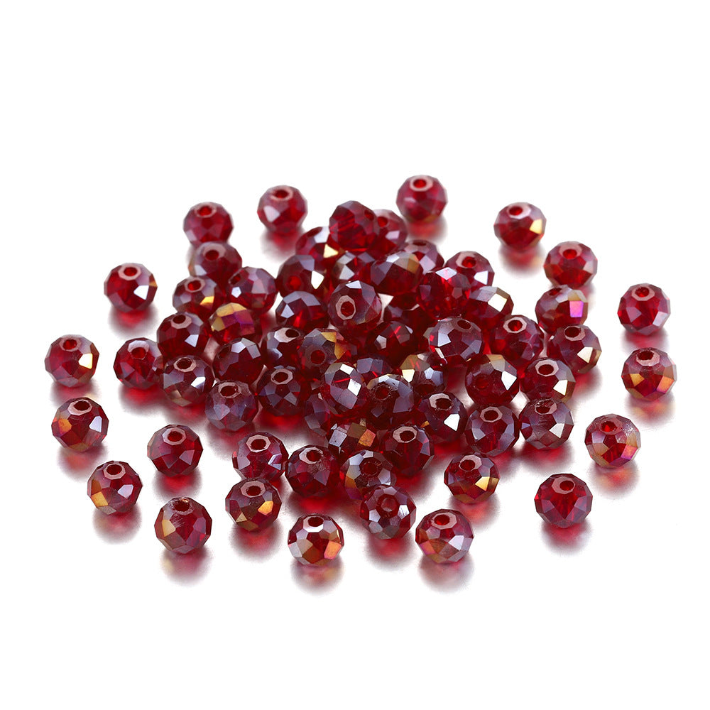 Faceted Glass Beads 8mm Transparent Multicolor 70pcs 14