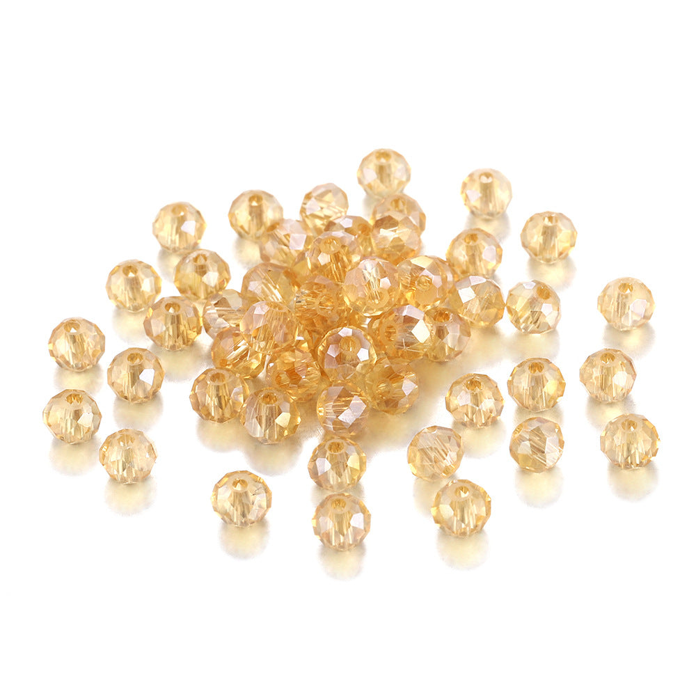 Faceted Glass Beads 8mm Transparent Multicolor 70pcs 15