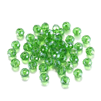 Faceted Glass Beads 8mm Transparent Multicolor 70pcs 17