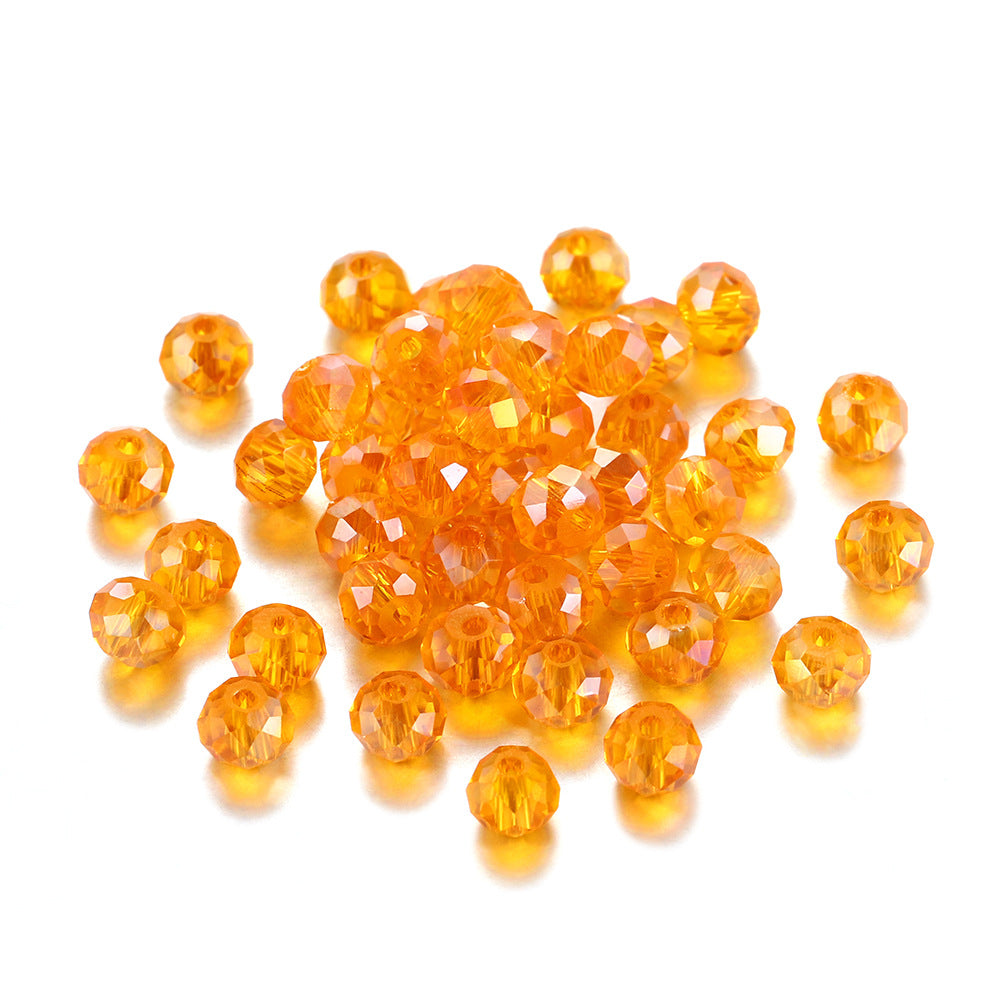 Faceted Glass Beads 8mm Transparent Multicolor 70pcs 20