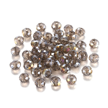 Faceted Glass Beads 8mm Transparent Multicolor 70pcs 27