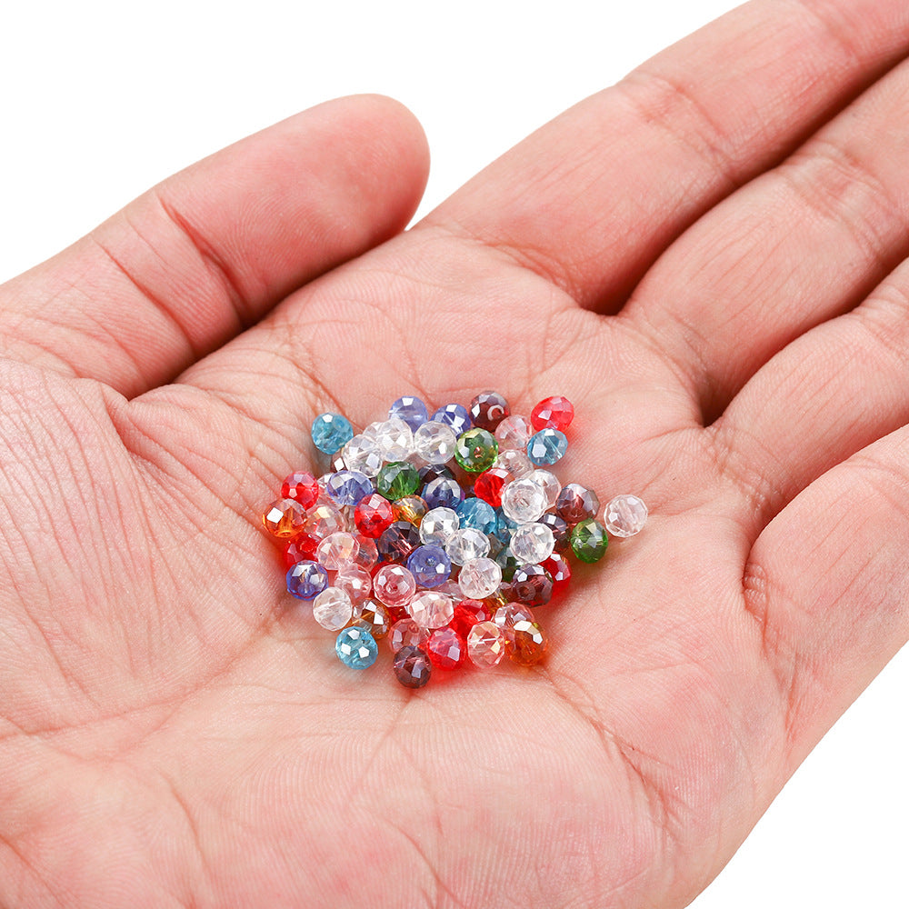Faceted Glass Beads 8mm Transparent Multicolor 70pcs 4