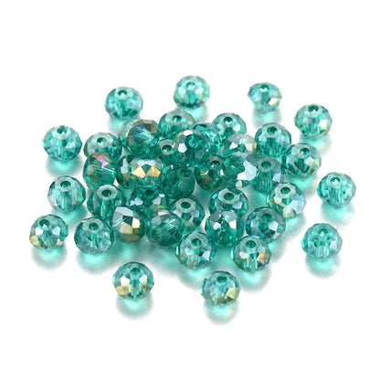 Faceted Glass Beads 8mm Transparent Multicolor 70pcs 16