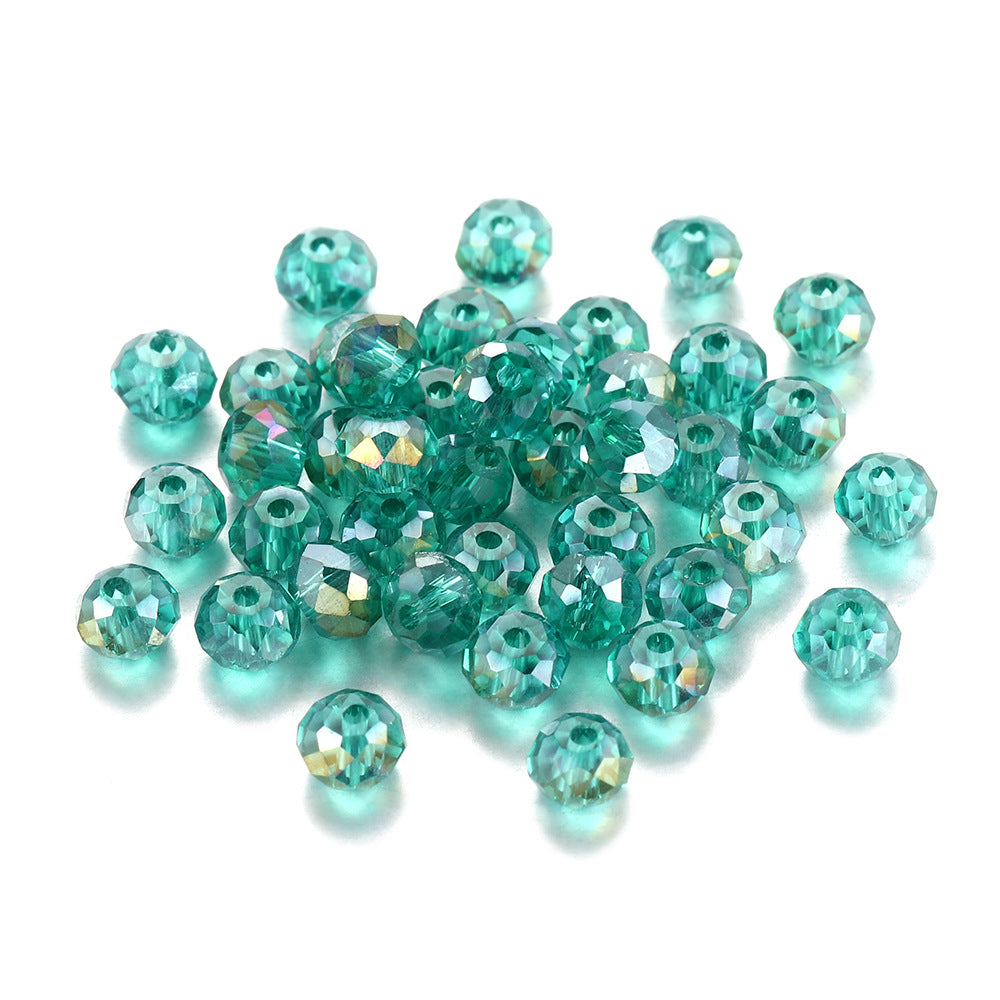 Faceted Glass Beads 8mm Transparent Multicolor 70pcs 16