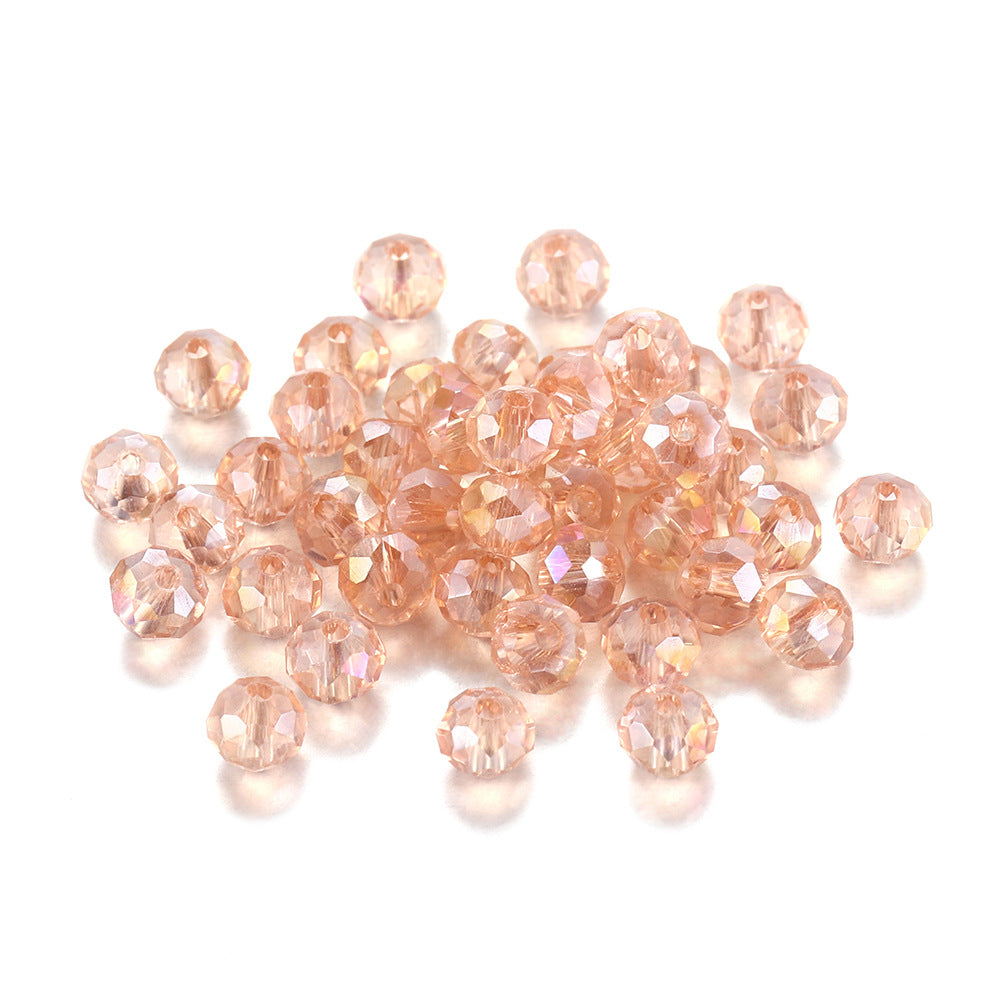 Faceted Glass Beads 8mm Transparent Multicolor 70pcs 22