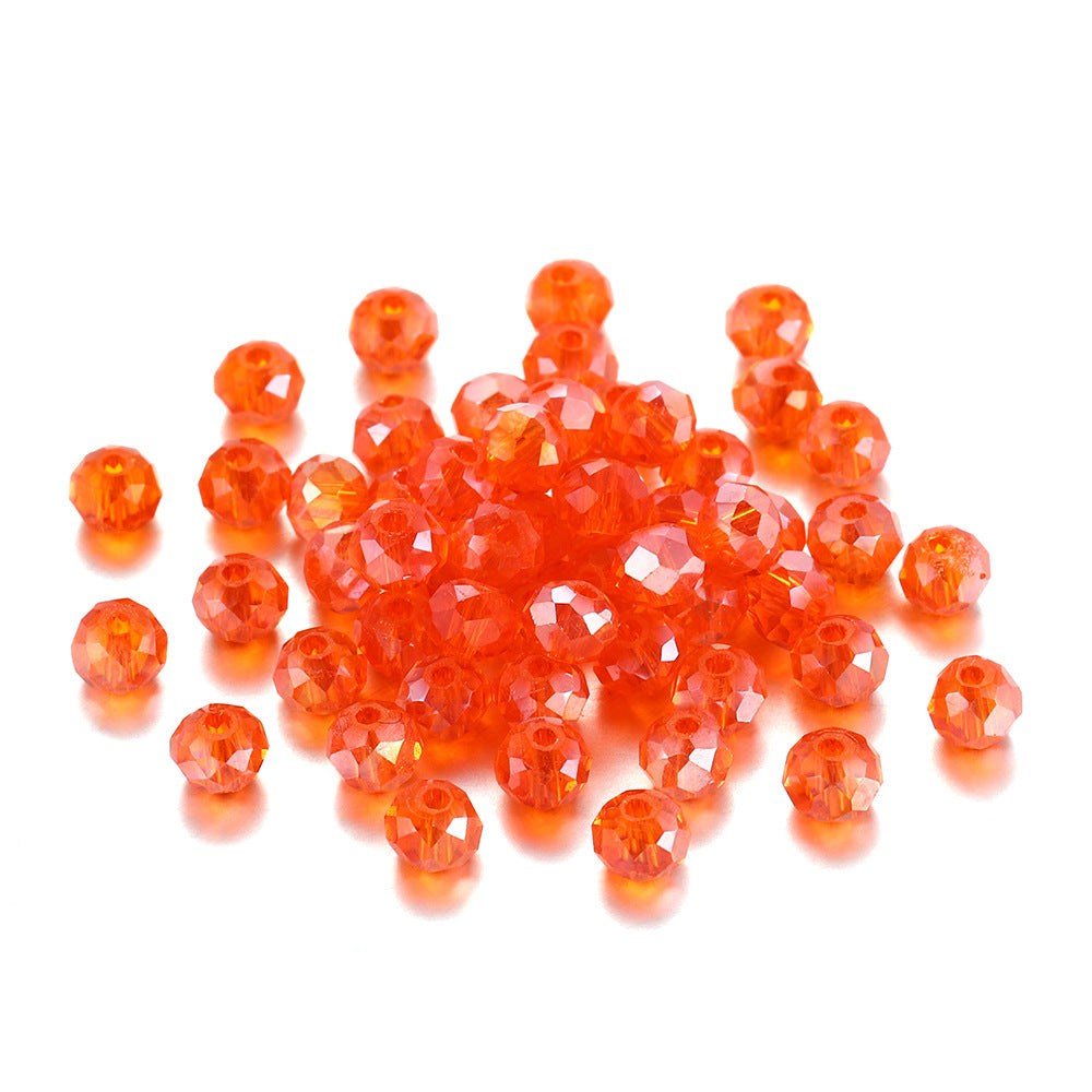 Faceted Glass Beads 8mm Transparent Multicolor 70pcs 21
