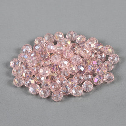 Faceted Glass Beads 8mm Transparent Multicolor 70pcs 24