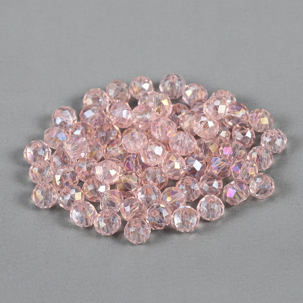 Faceted Glass Beads 8mm Transparent Multicolor 70pcs 24