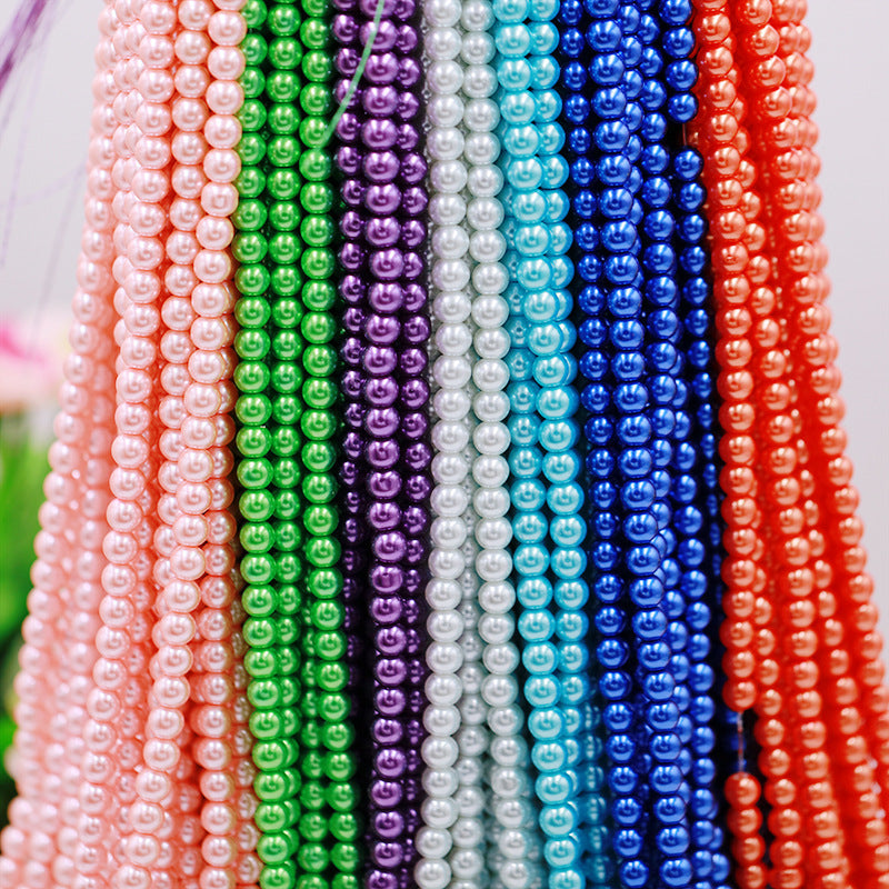 Pearl Glass Beads 8mm Imitation Lustrous Pastel Mixed 1000pcs 2