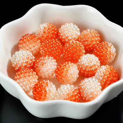 Two-Color Gradient Waxberry Acrylic Beads 12mm Imitation Pearl ABS Plastic 80pcs 7