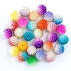 Two-Color Gradient Waxberry Acrylic Beads 12mm Imitation Pearl ABS Plastic 80pcs 2