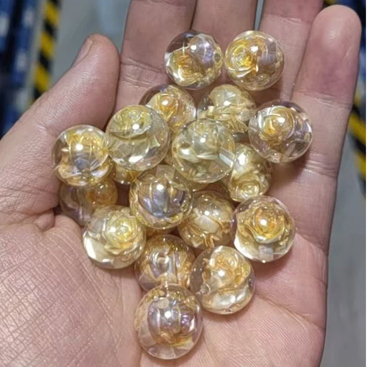 Twilight Rose Resin Beads 16mm Round Mixed Colors 20pcs 20