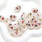Hand Drawn Christmas Glass Beads 14mmx16mm Holiday Focal Beads 11