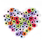 Colored Heart Acrylic Flat Round Beads 7mm Mixed Colors 200pcs 2