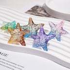 Transparent Gradient Starfish Acrylic Beads 35mm Colorful Textured 10pcs 2