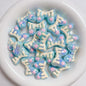 Hand-Painted Bow Heart Acrylic Beads 21×29mm Glossy Pastel 5pcs 7