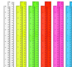 Transparent Plastic Dual Scale Rulers 30cm Colorful 2pcs 4