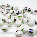 UV Plating Acrylic Beads 16mm Christmas Grinch Printed 50pcs
