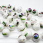 UV Plating Acrylic Beads 16mm Christmas Grinch Printed 50pcs