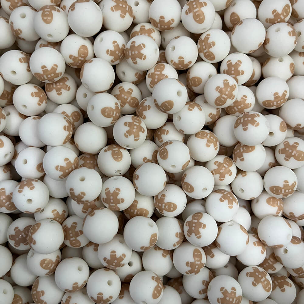 15-413# Christmas Printed Silicone beads