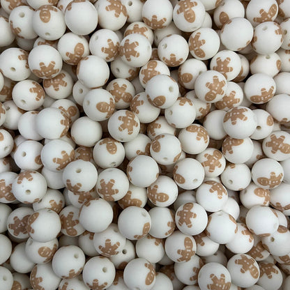 15-413# Christmas Printed Silicone beads