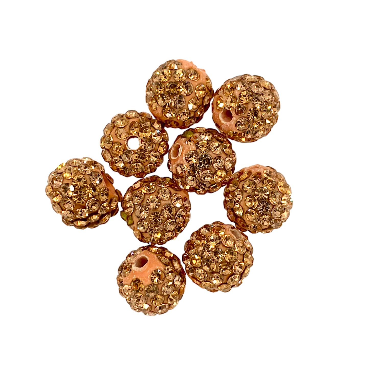 Clay Ball Rhinestone Beads 12mm Faceted Colorful Mix 50pcs