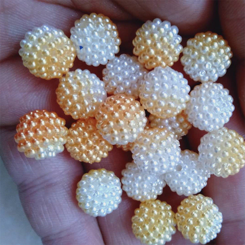 Two-Color Gradient Waxberry Acrylic Beads 12mm Imitation Pearl ABS Plastic 80pcs 8