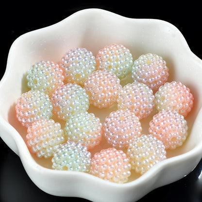 Two-Color Gradient Waxberry Acrylic Beads 12mm Imitation Pearl ABS Plastic 80pcs 3