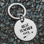 Stainless Steel Teacher Keychain Polished Silver Arrow Design 3