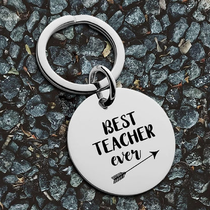 Stainless Steel Teacher Keychain Polished Silver Arrow Design 3